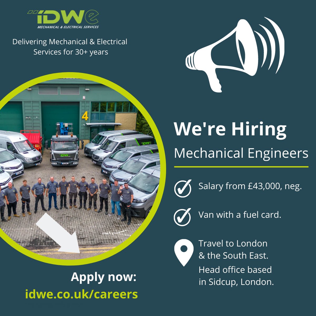 📢 Calling all engineers! 📢Would you be interested in joining a leading mechanical and electrical company? Come and join our friendly team. Please visit: idwe.co.uk/careers/ 
#engineeringjobs #mechanicalengineeringjobs #kentjobs #sevenoaksjobs #bromleyjobs #londonjobs