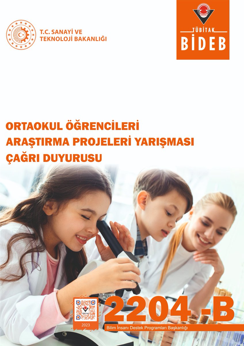 2204-B Ortaokul Öğrencileri Araştırma Projeleri Yarışması’nın 2022-2023 Dönemine İlişkin Çağrı Duyurusu ve Proje Rehberi Yayınlandı teknolojikogretmenler.com/2204-b-ortaoku…