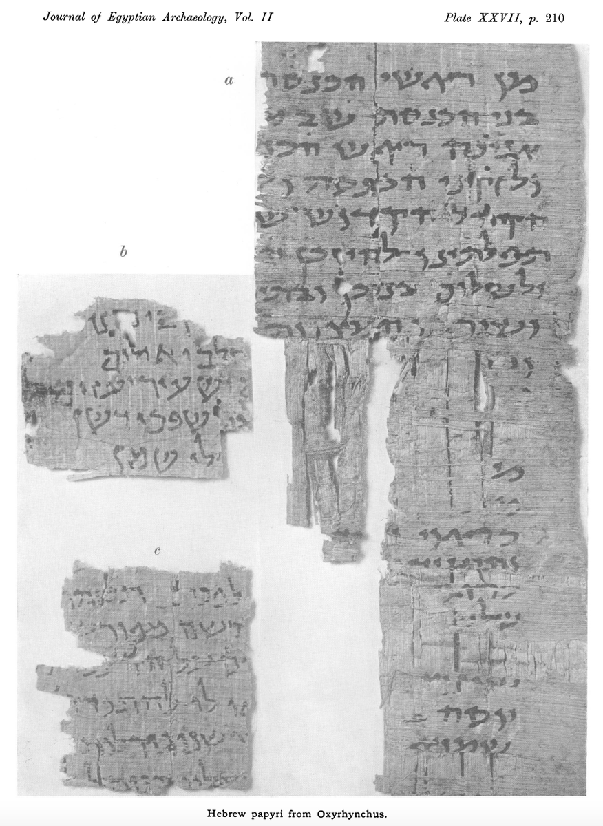Yom Kippur, the Day of Atonement, begins tonight.

The liturgy is now thoroughly rabbinic, but over 100 years ago, a fragmentary Hebrew papyrus was discovered at Oxyrhynchus, Egypt, which dates to around the 4th century CE.

It contains some form of liturgy for Yom Kippur.

1/4