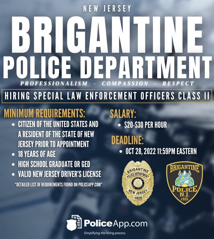 on Twitter "Brigantine Police Department, NJ *RECRUITING