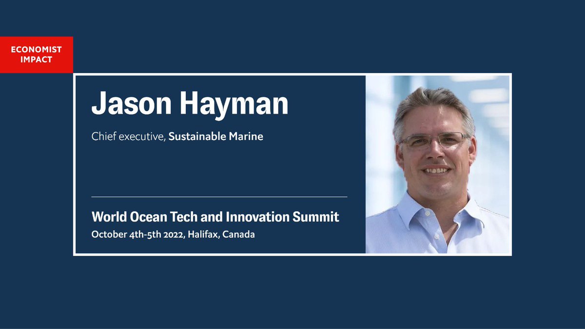 j_hayman's tweet photo. Great to have the opportunity to discuss how @Sustain_Marine can help power the #BlueEconomy with #RenewableEnergy at the World Ocean Tech &amp; Innovation Summit today @Economist_WOI #oceansummit https://t.co/c0r4yRtbo0