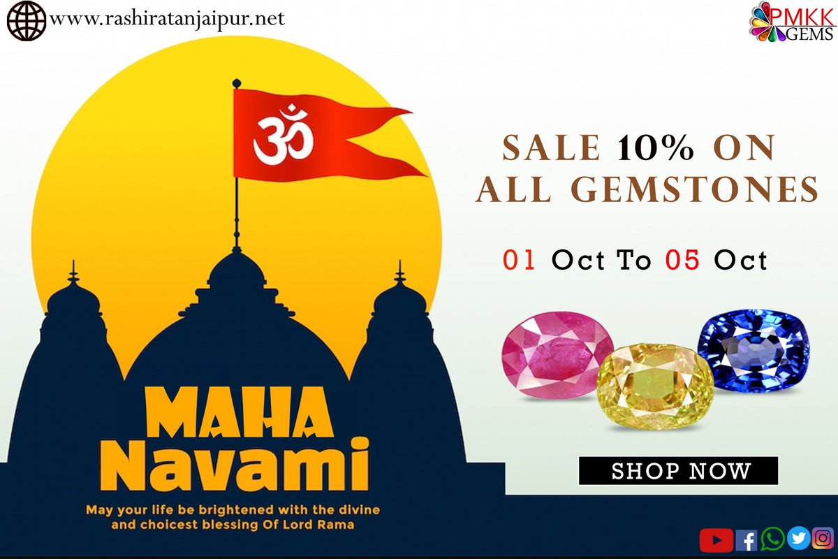 Maha Navami Special
Sale Starts at #PMKKGEMS
10% Discount on all Gemstone
.
Buy Now
Visit - rashiratanjaipur.net
.
.
#MahaNavami #MahaNavami2022 
#gemstonesale #gemstoneseller