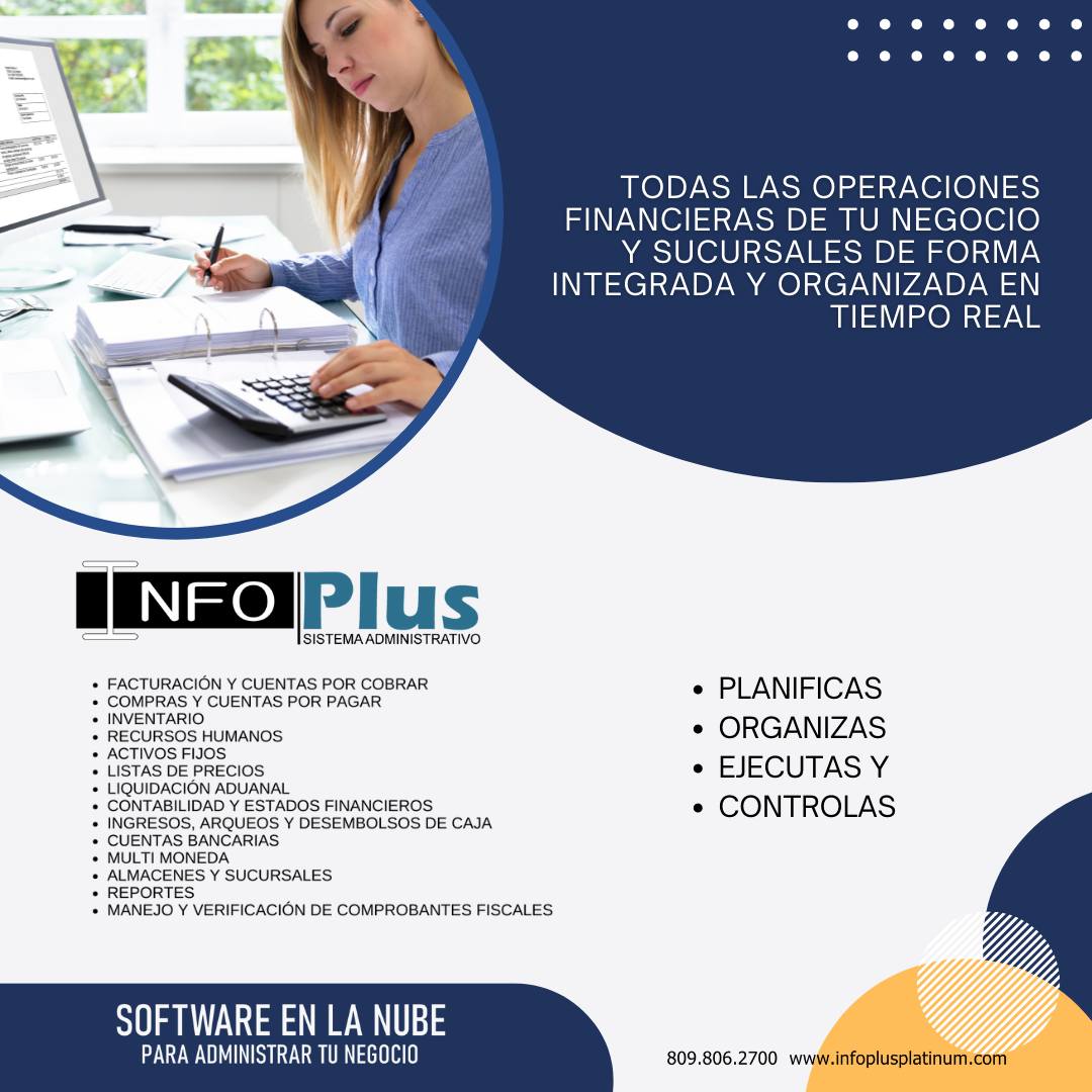 dtinfoplus's tweet photo. Tener el control en tu negocio y hacerlo más productivo.
#dtinfoplus #software administrativo para negocios. Planificas, organizas, ejecutas y controlas. #ERP #cloud #facturación #contabilidad. #negocio #tiendade #infoplus
https://t.co/ITxFSxzneb https://t.co/dQcfE7CDU6