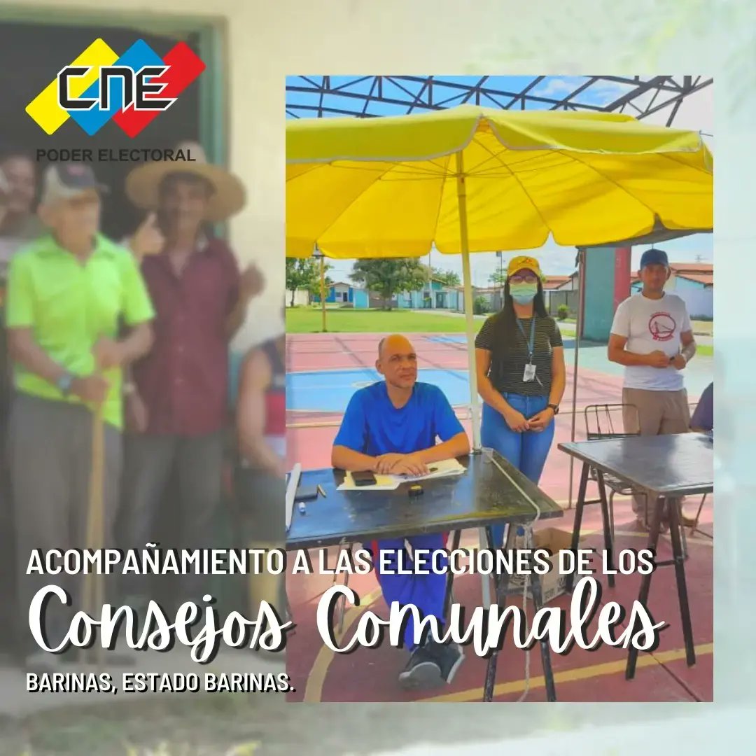 cne_barinas's tweet photo. La Oficina Regional Electoral Barinas, el domingo 02 de octubre del año en curso, realizó el acompañamiento al Poder Popular en la renovación de las diferentes vocerias de los  consejos comunales que hacen vida en el estado Barinas. 

CNE dónde tú estés

@cneesvenezuela 
#barinas https://t.co/5ilr4SOd5z