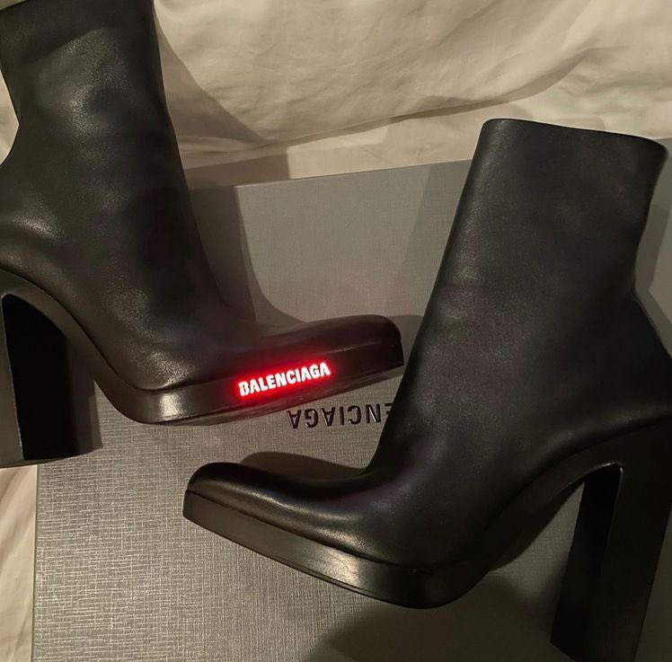 ✭ on X: balenciaga red led boots  / X