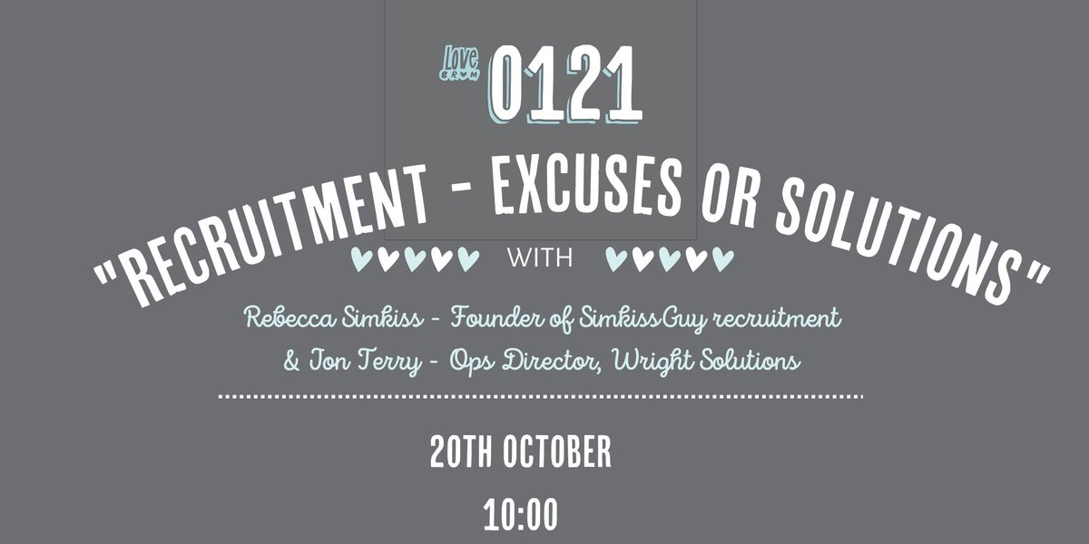 Our next event in the #0121Collective series is here! In this lively and interactive discussion, we will be joined by a leading panel of two of the best employment experts from Birmingham. Book your ticket here: eventbrite.co.uk/e/recruitment-…
