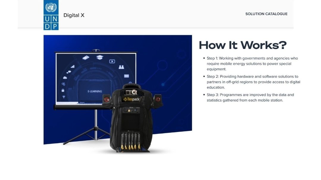 Thrilled to be selected as 1 of the top <a href="/UN/">United Nations</a> Development Program Digital X Solutions, out of 4000 applicants ⚡️

<a href="/UNDP/">UN Development</a> Digital X Catalogue features proven, ready to scale #solutions that can make lasting #impact.

Read more about #energy #tech solutions 👇
bit.ly/3Eny8Ay