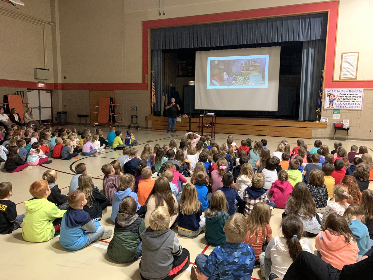CH_Elementary's tweet photo. The CHES Writing Olympics are going on now!!  All classes will write a story with author Alan St. Jean this week.  A special panel of judges will choose a first, second, and third place story during the closing ceremony on Friday. Let's go, young writers!! https://t.co/BaKZb1vsoW