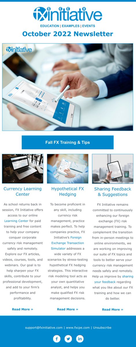 fxinitiative's tweet photo. Fall FX Training & Tips: Explore our October newsletter and discover the latest blog posts and insights from @FXInitiative. Explore more at https://t.co/hwG2mE1ugT > #newsletter #updates #insights #fall #learning #currency #risk #management #training #CPE #fxinitiative #fxcpe https://t.co/hRpcX8k3ej