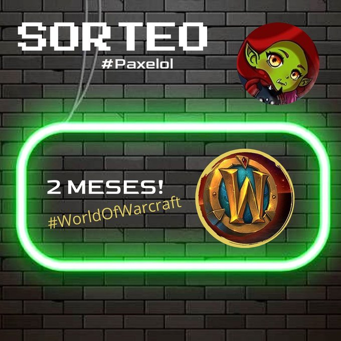 🔴🔴🔴SORTEO 🔴🔴🔴
QUIERES CONSEGUIR 2 MESES DE WOW ?
LO MAS IMPORTANTE GRATIS?
Prueba suerte!

Para participar :

Follow ⏪⏪⏪
Retweet🔁🔁🔁
Seguir en twitch :
 twitch.tv/Paxelol