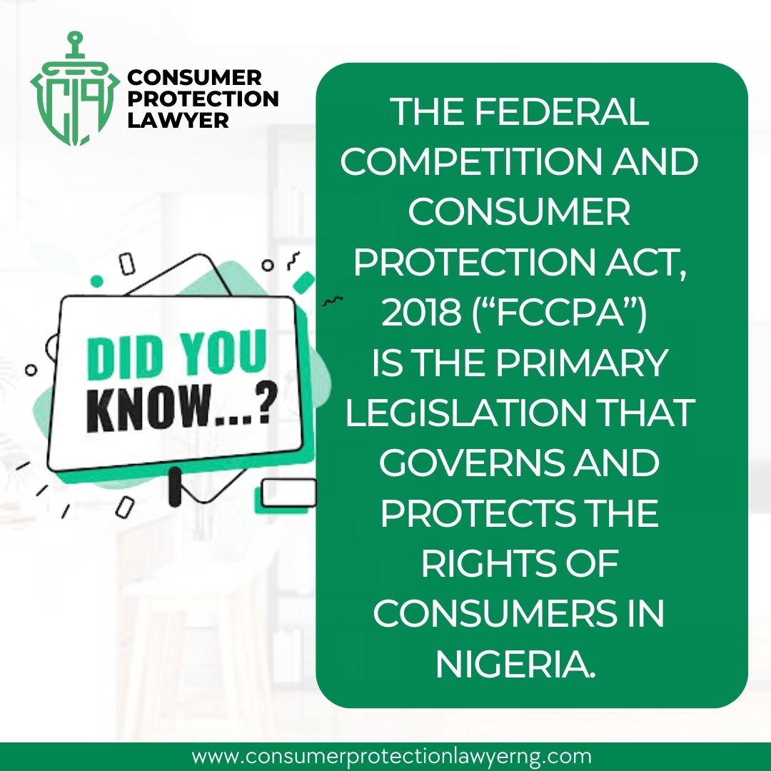 cplawyernig's tweet photo. #didyouknow
The Federal Competition and Consumer Protection Act, 2018 (“FCCPA”) is the primary legislation that governs and protects the rights of consumers in Nigeria. 
#nowyouknow #cplawyernig #ConsumerProtection #consumerinsights #lagosnigeria #businessowners #lagos https://t.co/hxAQPAbquE