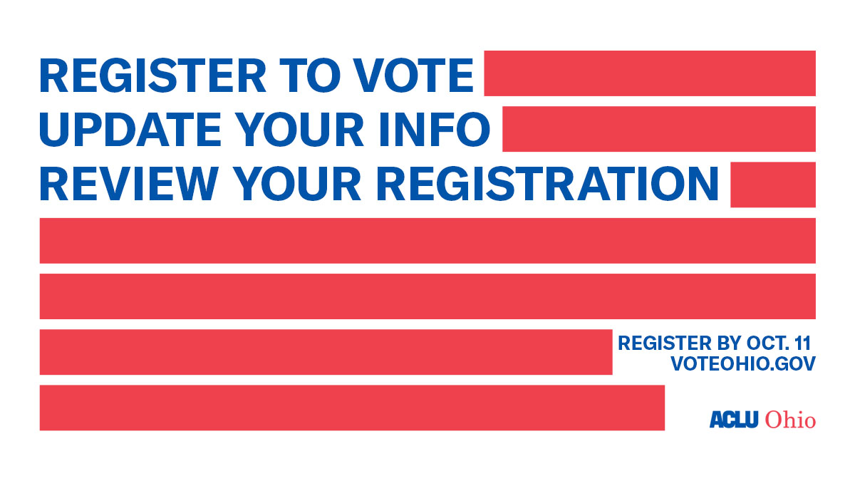 The voter registration deadline is one week away: October 11! 

🏡Have you moved?
🪪Changed your name?
🎂Recently turned 18?

All valid reasons to double check your information! 

📲Register now at MyOhioVote.Com
