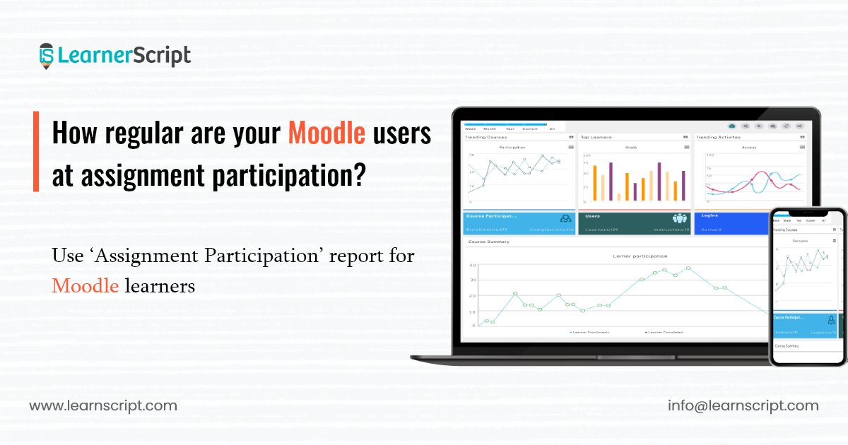 LearnerScript's tweet image. See how your learners on Moodle are up to in completing an assignment? Get Moodle analytics for everything related to assignments. For more info, go to LearnerScript.
👉Website: learnerscript.com/demo/
👉Email: info@learnerscript.com
#moodle #assignment #LearnerScript #report