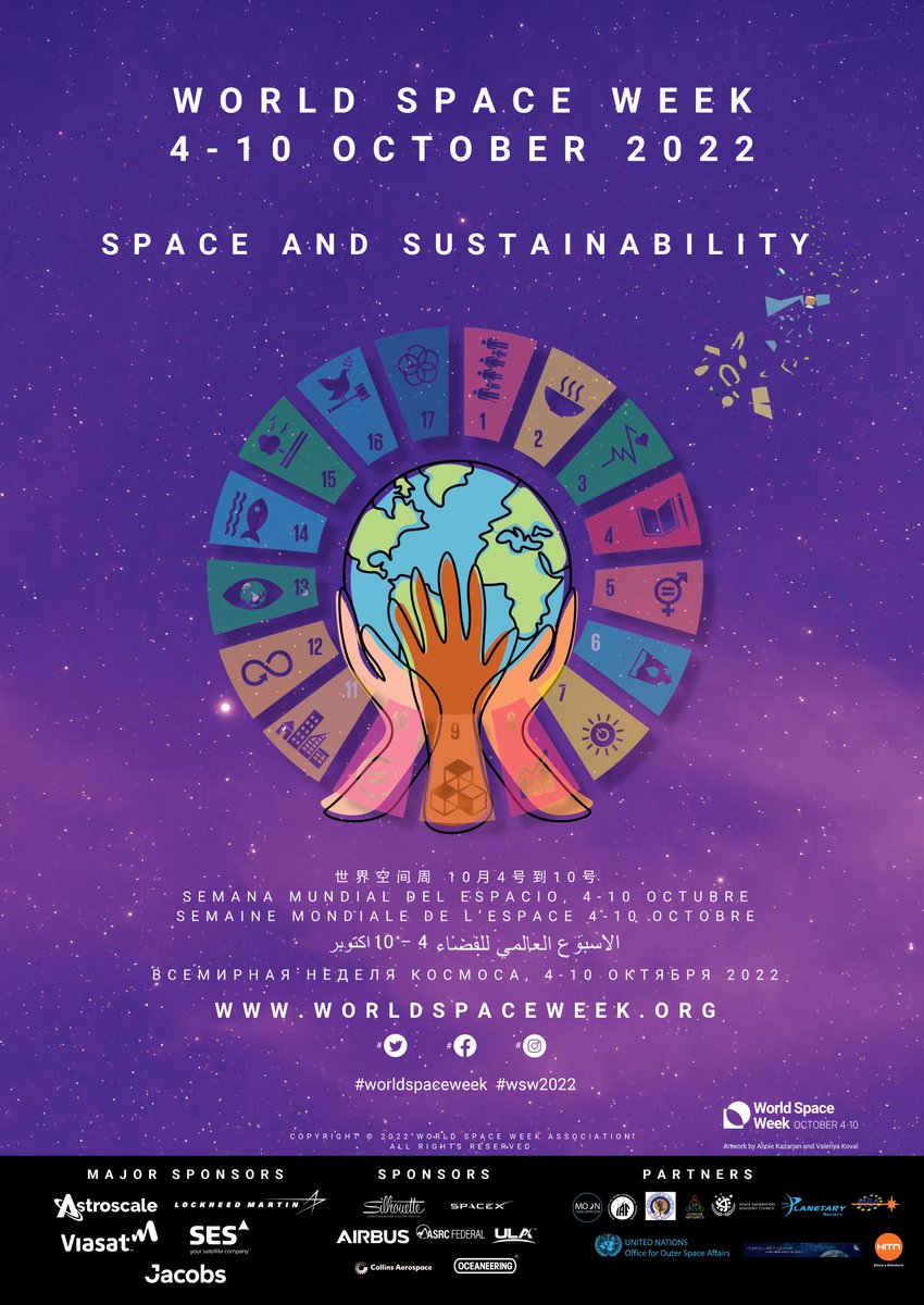 Let's celebrate #SpaceandSustainability together during the upcoming #WSW2022!
 
#WSW2022 is a great chance to talk about the responsible use of space and its preservation for future generations, topics that will be also the focus of IAC2024! #ResponsibleSpaceforSustainability