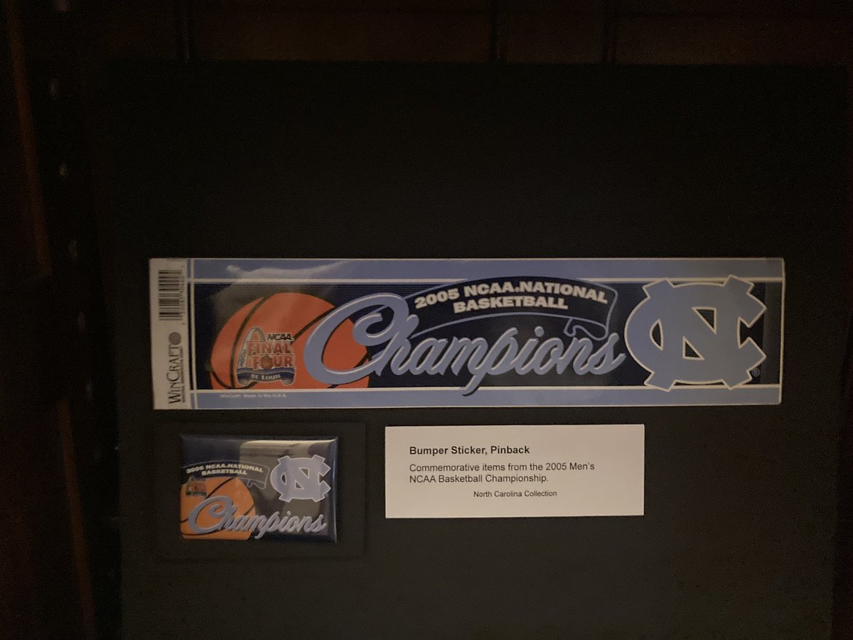 Who’s ready for some #uncbasketball??  The NCC Gallery is! Swing by @WilsonLibUNCto see our new display of #unc #ncaachampionship souvenirs.