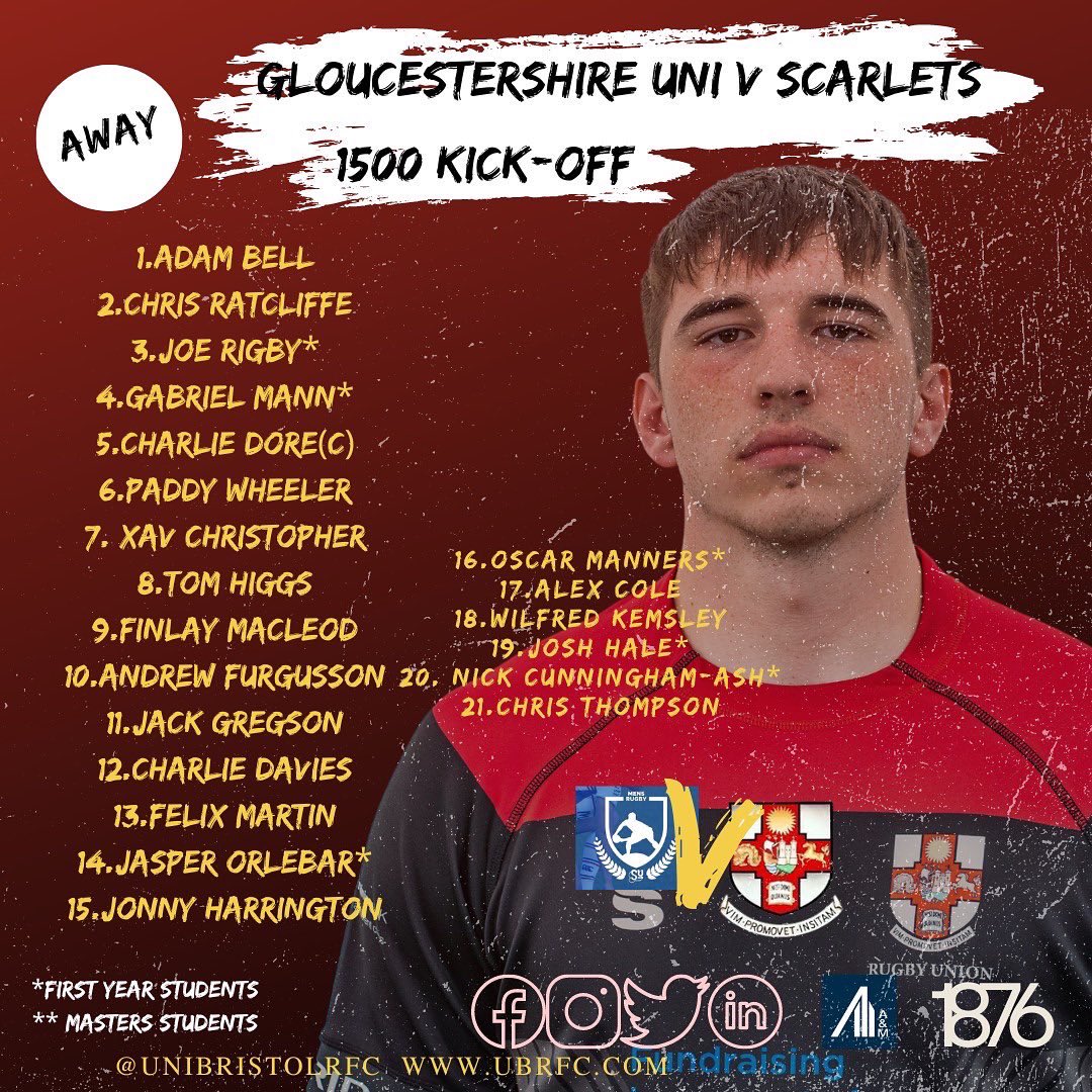 UniBristolRFC's tweet photo. 🔥 BUCS IS BACK! 🔥
The first team sheets of the season for the Maroons and Scarlets have been selected, and here are the teams travelling to Cardiff Met and Gloucestershire University tomorrow!
#rugby #lineup #ubrfc #unibristolrfc #BUCS https://t.co/8kVbN0n5Fq