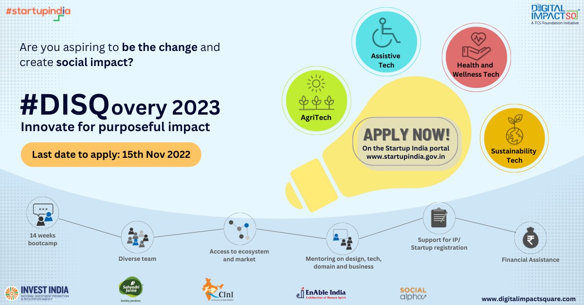 DigitalImpactSq's tweet image. The opportunity you’ve been waiting for is here! #DISQovery2023

@DigitalImpactSq is looking for young #innovators, #changemakers, &amp;amp; social #entrepreneurs who want to turn an #idea, or a #concept into a successful social #enterprise.

Apply here- bit.ly/DISQovery2023-…

#socent
