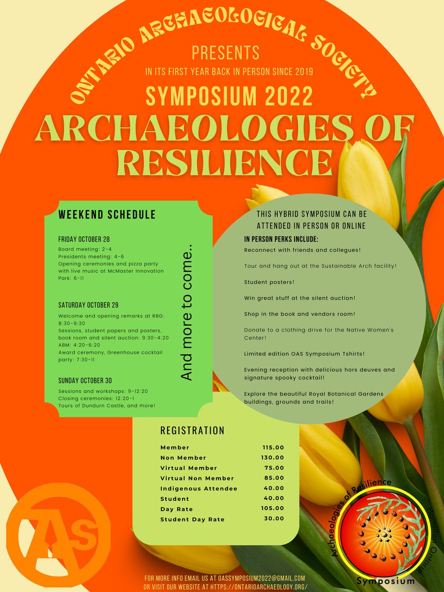 Archaeologies of Resilience, the 2022 Symposium of the Ontario Archaeological Society.  Register now at:  ontarioarchaeology.org/oas-symposium-….  #oas2022 #oassymposium2022
