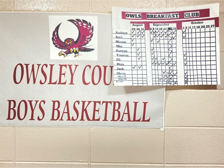 OwsleySchools's tweet photo. The Owls Breakfast Club had its largest number of 9 in attendance this morning at 6:30 a.m.  These boys are “making changes” within the program.  Super proud to be a part of it! https://t.co/SYLHwbOM8l