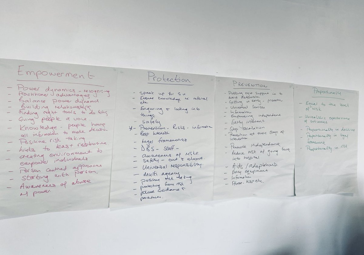 hfeeney_asc's tweet photo. Day 2 of our ASYE programme - exploring the well-being principle and other key principles of The Care Act 2014 to unleash the true potential for person centred, strengths based practice ❤️ #ERYCASCHASYECohort22 #goodoldflipchartpaper #workingtogether https://t.co/AAubqg8eMJ