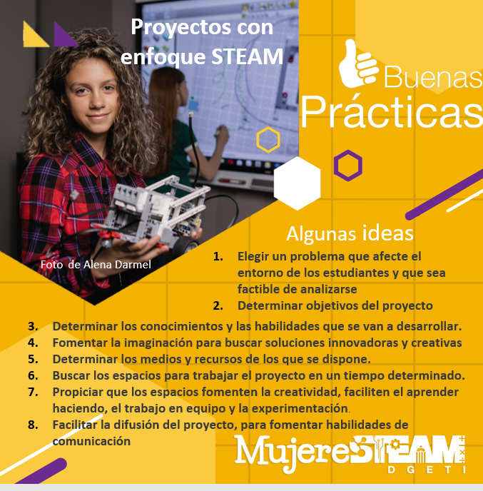 MujerSTeamDGETI's tweet photo. Hoy en #lunesdebuenasprácticas, te ofrecemos algunas ideas esenciales para establecer un proyecto STEAM. Recuerda que el apoyo de colegas de otras áreas es muy importante. https://t.co/RM4nbrbnk9