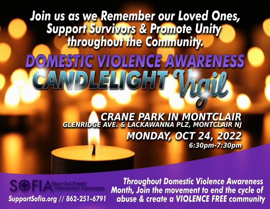 supportsofia's tweet image. Join us in supporting our loved ones and honoring those we have lost to abuse. 💜 Battery-operated candles will be provided. #SupportSOFIA

Monday, October 24, 2022 at 6:30 in Crane Park. #Montclair