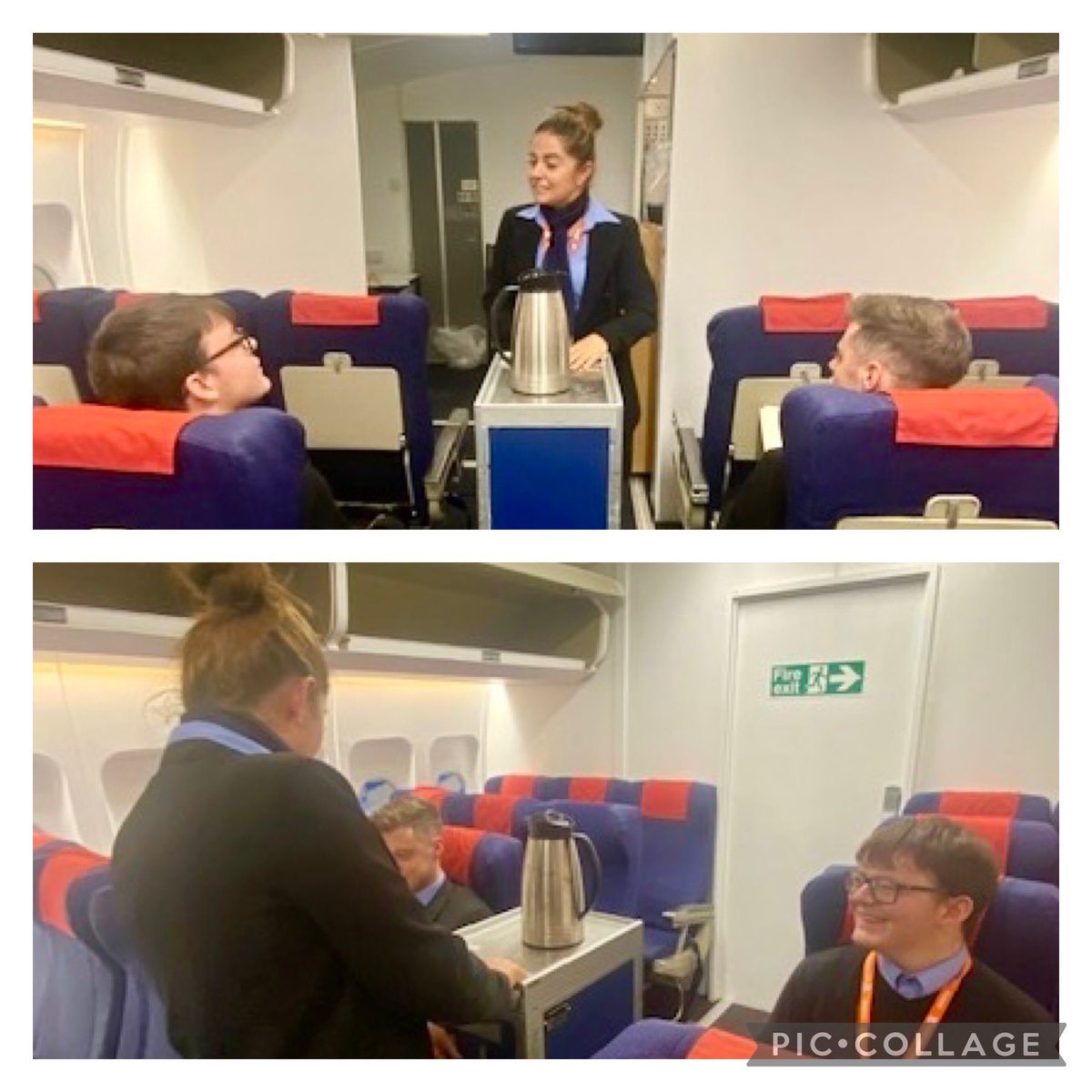 Our fantastic <a href="/NCTravelTourism/">NC Travel, Tourism and Aviation</a> Level 3 #Aviation #students learning to be #CabinCrew in the <a href="/NottmCollege/">Nottingham College</a> aviation cabin!