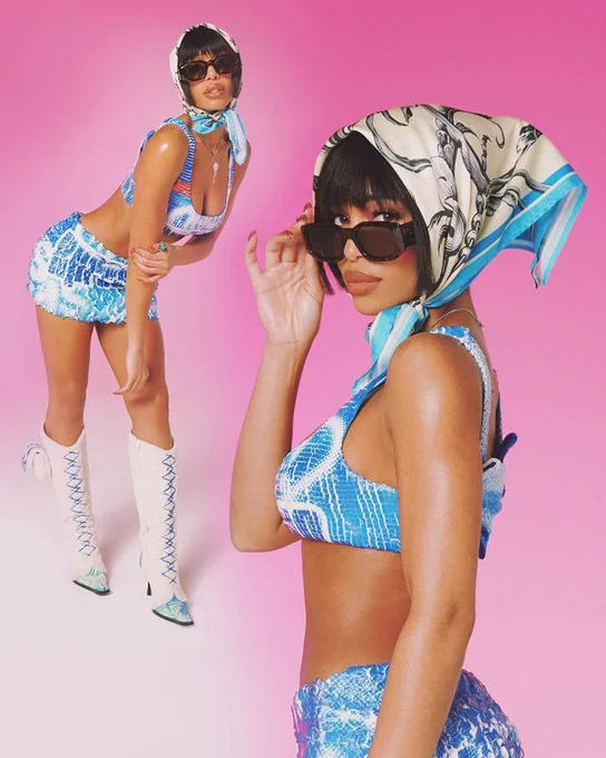 lori harvey for instagram's 'the zine' (2022) photographed by coughs, styled by chris horan, hair by joey george, makeup by leo chaparro and nails by sojin oh 