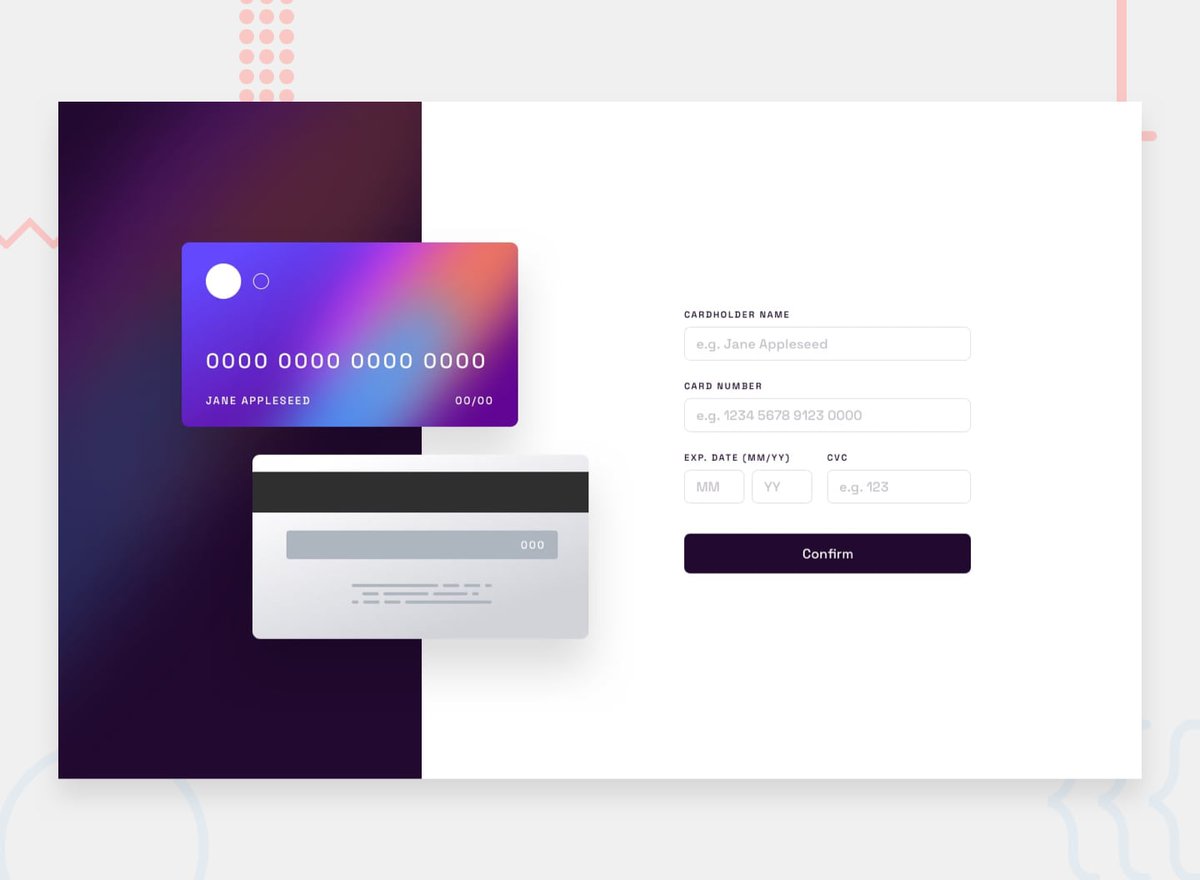 codezeloss's tweet image. I&apos;ve just completed a @frontendmentor coding challenge!🎉
It&apos;s a responsive📱&amp;amp; interactive card details form.

🛠: @reactjs ⚛️ &amp;amp; @tailwindcss 🎨

My solution: frontendmentor.io/solutions/reac…

Any suggestions on how I can improve are welcome❤️!

#FrontendMentor #CodeChallenge #ReactJS