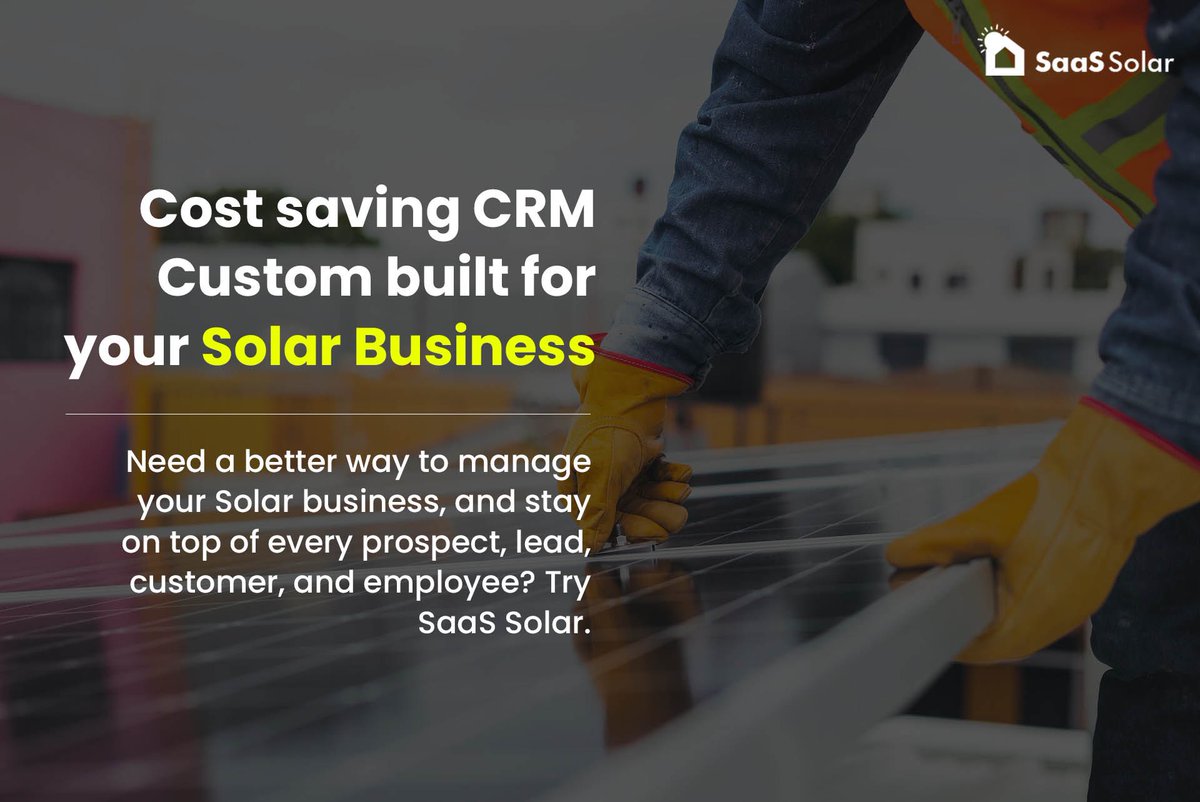 SaasSolar's tweet photo. Manage your Solar business, drive more REVENUEKnow more : https://t.co/kV5yZKz0UaBook appointment : https://t.co/wvCVj3qPMv#saassolar #solar #sales #crmforsolar #renewable #cleanenergy #greenenergy #customer #growth #automation https://t.co/gLoiPCp97z