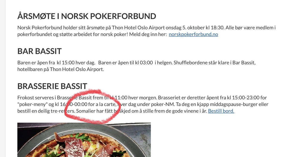 Under poker-NM på <a href="/ThonHotels/">Thon Hotels</a> Oslo Airport/Gardermoen denne uken, er det ikke en sommelier (vinkelner) som skal finne frem de beste vinene, men en somalier!🤪😵‍💫<a href="/NMiPoker/">PokerNM</a>. <a href="/Pokerforbundet/">Norsk Pokerforbund</a> Lykke til…