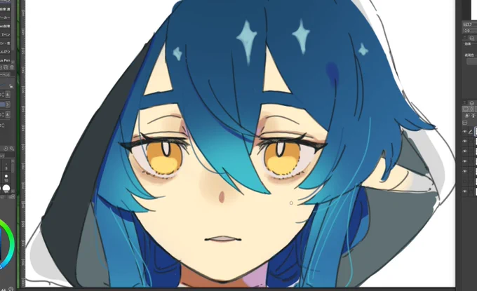 顔だけ描いて満足したレイラちゃそ 