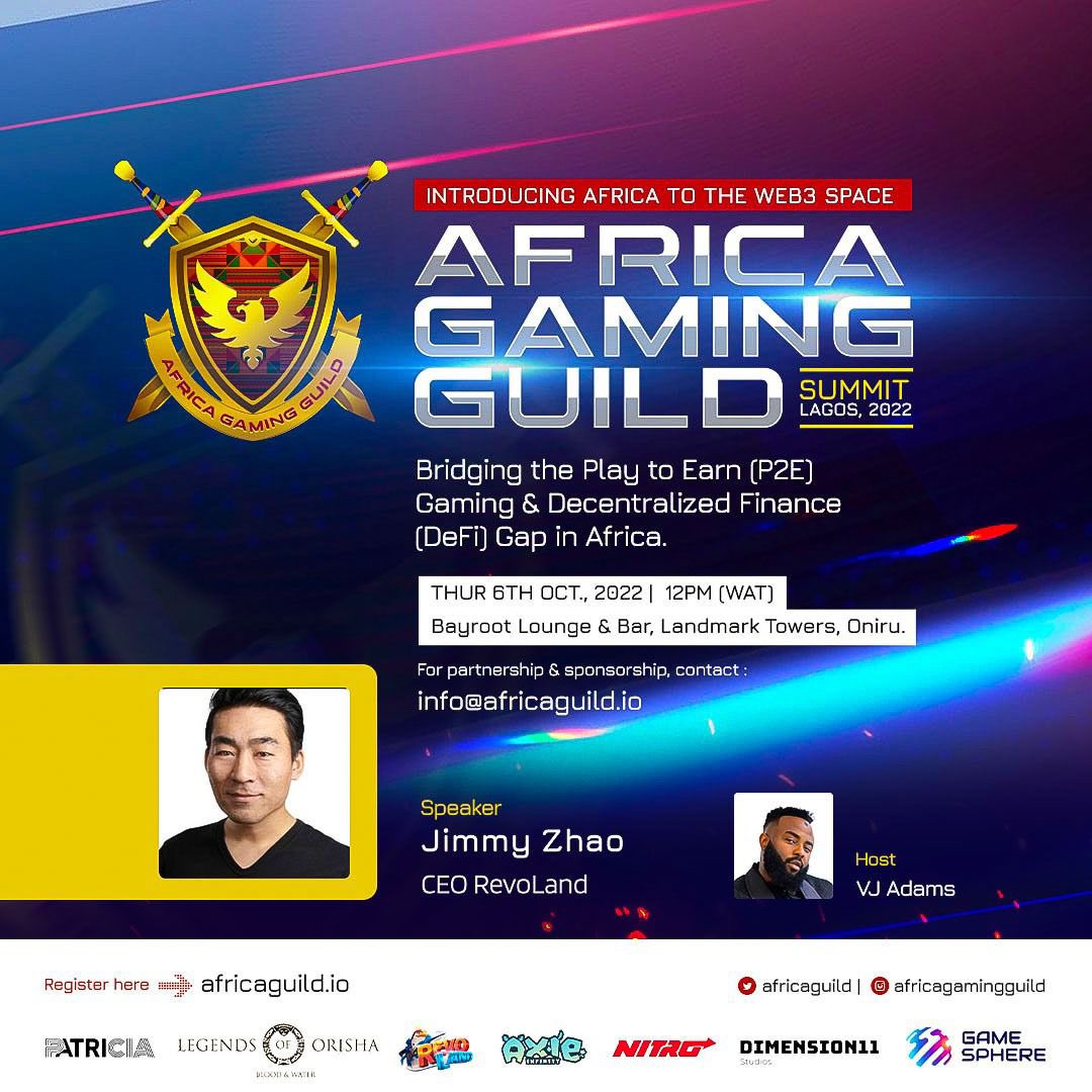 Africaguild's tweet photo. @jz_zbx CEO of @Revolutionland has been confirmed to speak at the event

Visit https://t.co/KGU7dAdLSo to reserve a free seat at the event. https://t.co/6KadPW61kC
