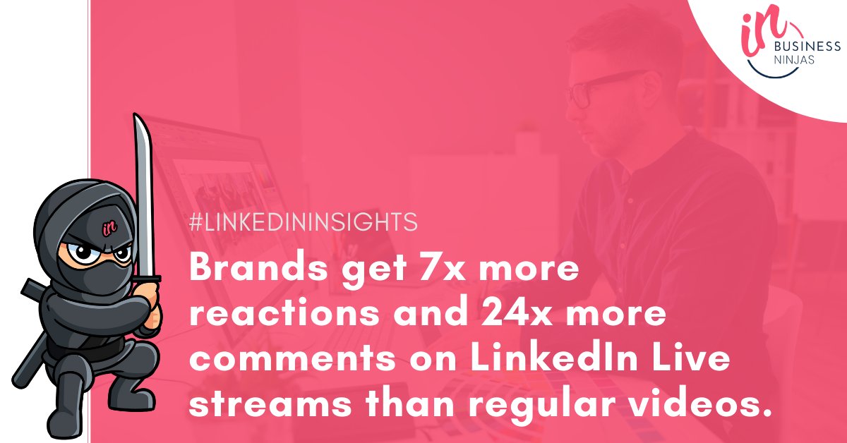 📹 Video posts perform well on LinkedIn, but live videos generate impressively high engagement levels, especially for comments.

This shows people are engaged during the live video stream and waiting to interact with the participants. 🤩

#InBusinessNinjas
