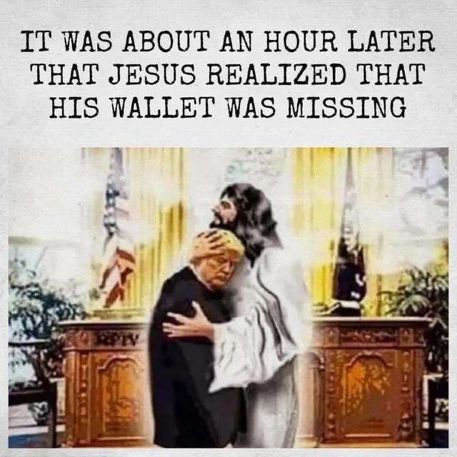 Trump steals everyone’s wallet that supports him