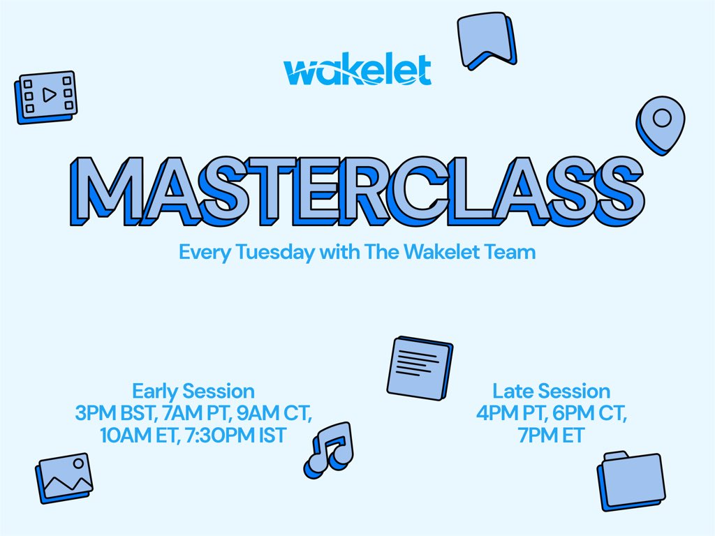 JBDbiz's tweet photo. Join @J4jammy and I for our LIVE Masterclass Webinar! 🤩 

Want to become a Wakelet PRO? ⚡ Tune in to kick start your @Wakelet journey! Sign up here ➡️ https://t.co/cSm57pfeGm
Starts in 40 minutes 💙 https://t.co/LxUSJPeqgD