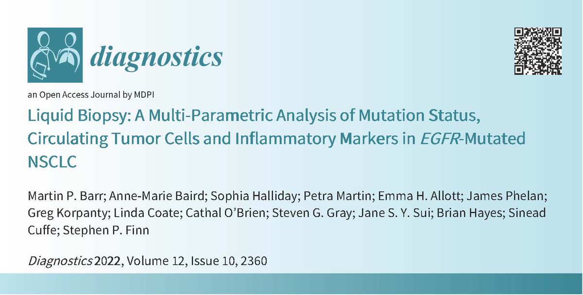 🚨Just Published!🚨 Our findings from a 2-year translational study on the use of #LiquidBiopsy in patients with #EGFR mutated #NSCLC. A collaborative effort between <a href="/stjamesdublin/">St James's Hospital</a> <a href="/CancerInstIRE/">Trinity St James's Cancer Institute</a> <a href="/TrinityMed1/">School of Medicine, Trinity College Dublin</a> <a href="/ULHospitals/">Follow @HSEMidWest</a> @DMHospitalGroup <a href="/CUH_Cork/">Cork University Hospitals</a> @QubPGJCCR and <a href="/RocheMolecular/">Roche Molecular</a>