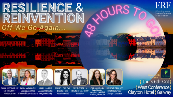 ERFIreland's tweet photo. 48 hours to go!!! Looking forward to seeing you all in Galway for our West Conference. See full details here: https://t.co/Vxlk68rC26
With thanks to our sponsor @fenero
#westconference #galway #recruitment #business
@Geraldine King @Anna Douglas @Lorraine Mooney @Janice O'Ro... https://t.co/YXE9ZM6AZg