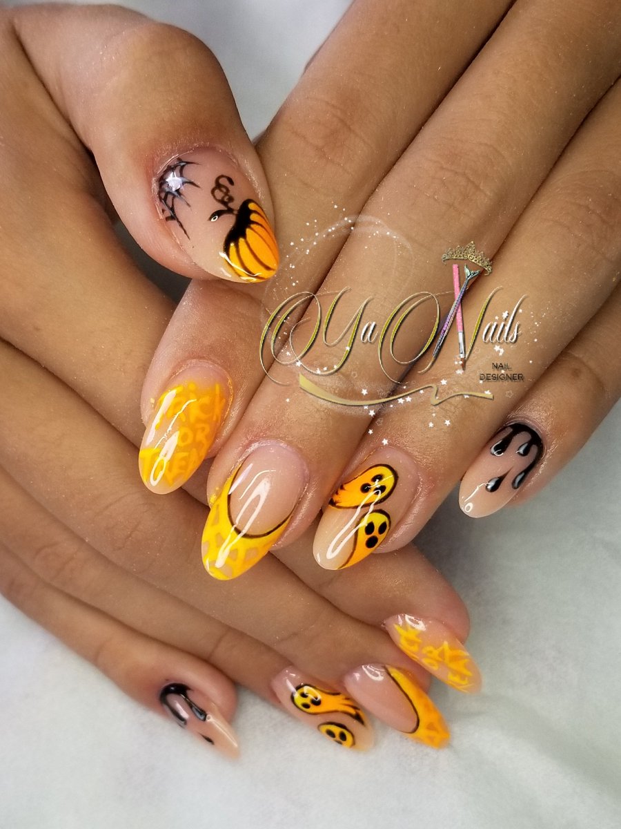 Nails_by_Yanay's tweet photo. Halloween 🎃 ideas #nails #nailart #Nailbook #uñasacrilicas https://t.co/rFUJ14tS2d