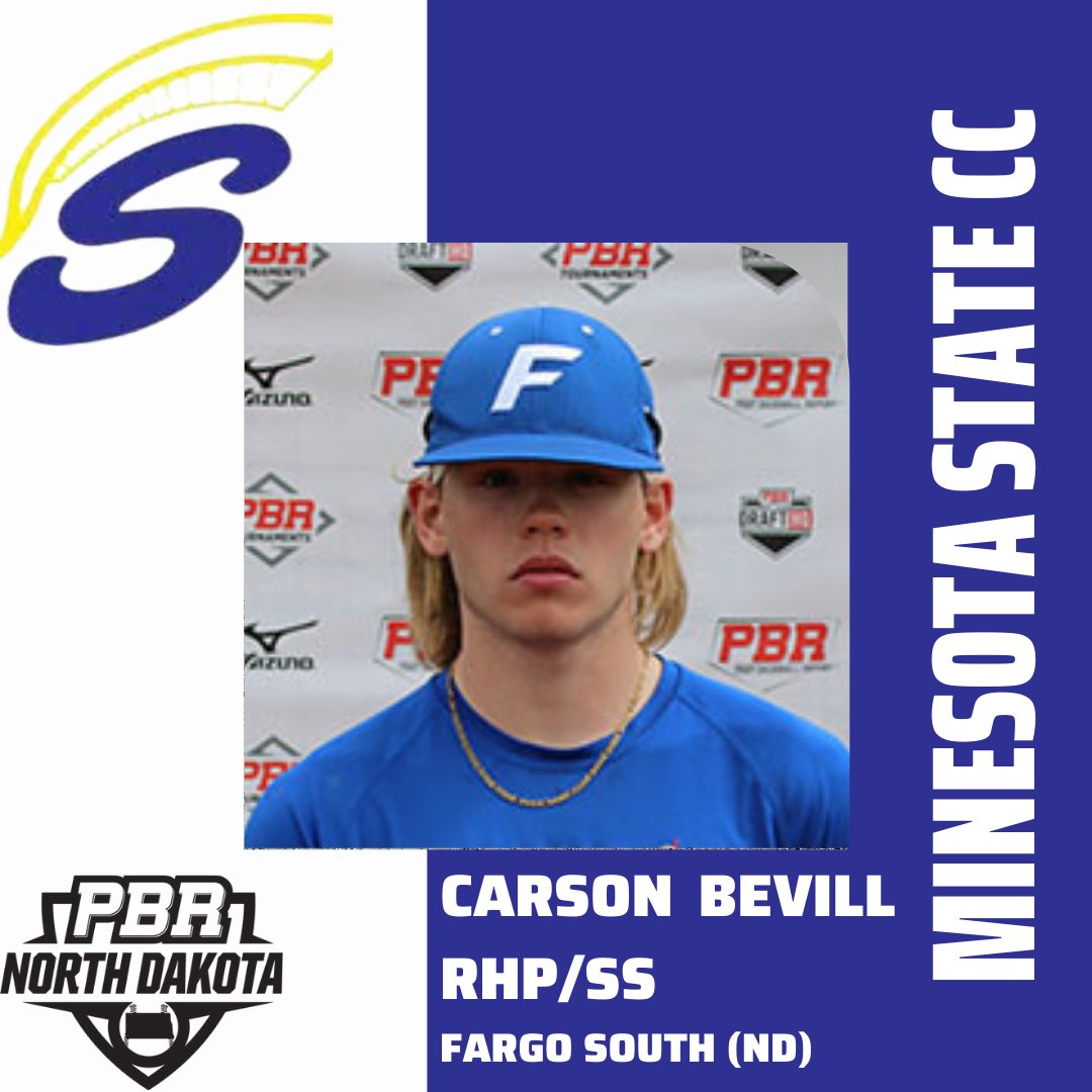 Prep Baseball Minnesota (@prepbaseballmn) on Twitter photo '23 Carson Bevill <a href="/BevillCarson/">Carson Bevill</a>, RHP/SS, Fargo South (ND) - commits to <a href="/MStateBaseball/">M State Baseball⚔</a>
Bio 🔗bit.ly/3ycOlVm '23 Carson Bevill <a href="/BevillCarson/">Carson Bevill</a>, RHP/SS, Fargo South (ND) - commits to <a href="/MStateBaseball/">M State Baseball⚔</a>
Bio 🔗bit.ly/3ycOlVm