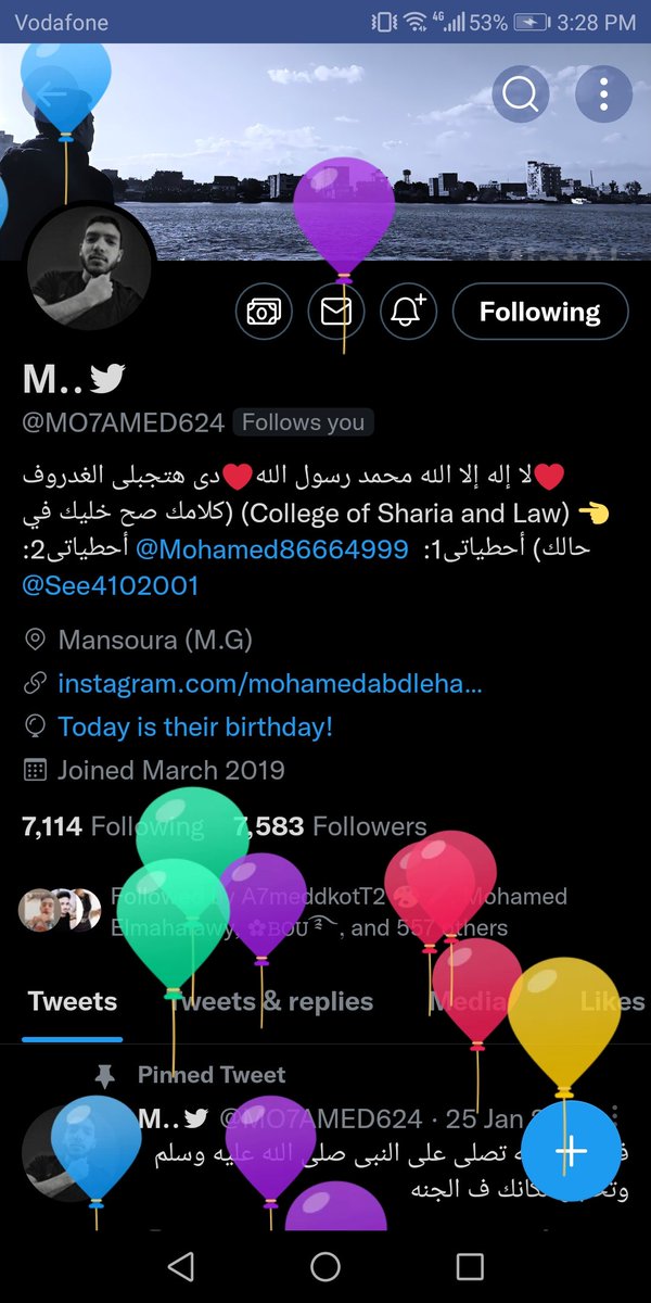 سنه حلوه يا جميل 💕🖤 قمر كابتيانو عيدميلاده النهارده احلا عيد ♥️♥️♥️💕 ابليس اول الناس اللي عرفتها و استقبلني في التيم كل سنه وانت طيب صاحب الصوره المميزه 😂🖤 كل سنه وانت طيب وبخير واجدع الناس وربنا يفرح قلبك ويسعدك يارب
<a href="/MO7AMED624/">M..</a> Happy Brith Day moon😍😂