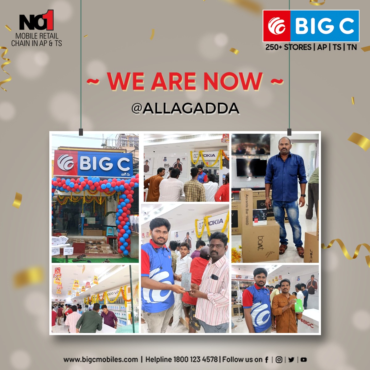 BigCMobilesIND's tweet photo. We're now in Allagadda!!
For More Visit Store 🌐https://t.co/7IBs8cf9JA
📞 Call us at - 1800 123 4578
#BigC #BigCMobiles #ThinkBigThinkBigC #BigCstore #mobilestore #SmartTV #smartphone #laptop #Lablet #Mobiles #90mintsdelivery #Allagadda https://t.co/OzuaWS0xGb