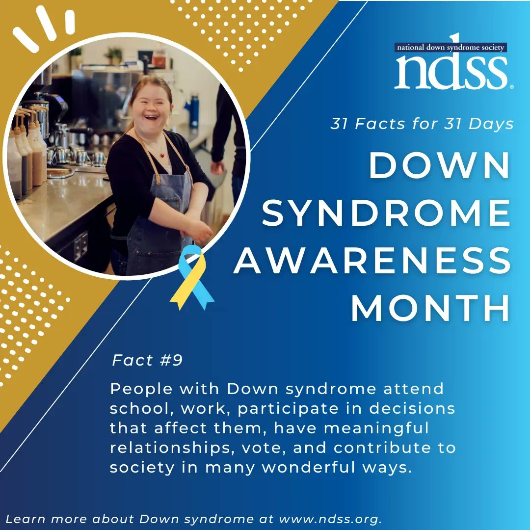 It's #DownSyndromeAwarenessMonth-- spread the word! People with Down syndrome are working, living independently, and, of course, going to college! <a href="/NDSS/">National Down Syndrome Society</a> #ThinkCollege #ChangingExpectations #IncreasingOpportunities