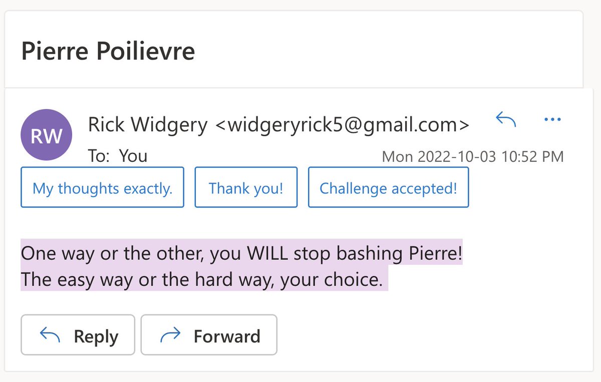 deAdderCanada's tweet image. Email from a fan: