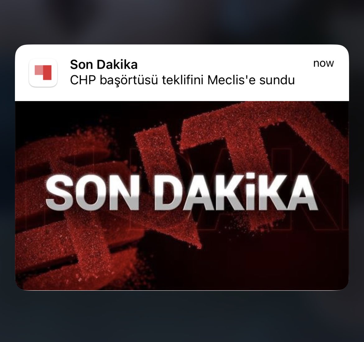 Bildirime bak aklım gitti