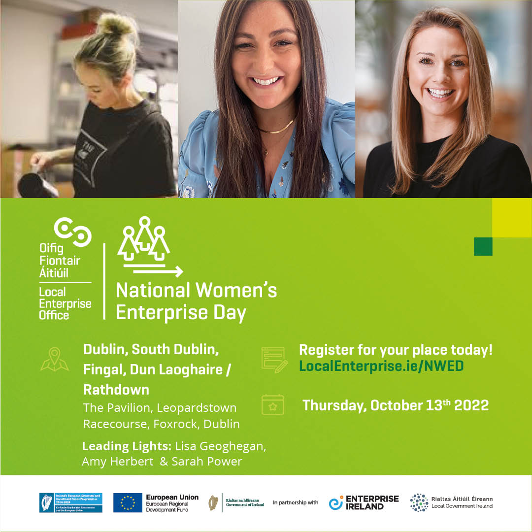 9 Days to National Women's Enterprise Day 2022. Find out what's happening in your area including this event in Dublin hosted by @AineKerr which will feature Lisa Geoghegan from Sonalife, Sarah Power from Lucy & Me and Amy Herbert from @thelittlewaxco lnkd.in/giZcuyK