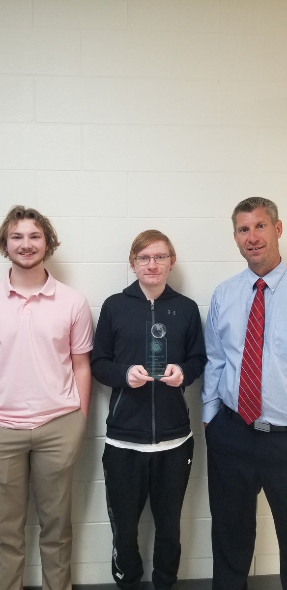 langeb75's tweet photo. CyberPatriots Whitten Smith, Zachary Pruss, not pictured, Mason Fisher and David Beckham of Team Router Rangers receive a trophy for finishing second in the State of Michigan within the Gold Division!  Join Cybersecurity to compete in real world challenges! @glbluedevils #glcshs https://t.co/UNdRp6R4gN