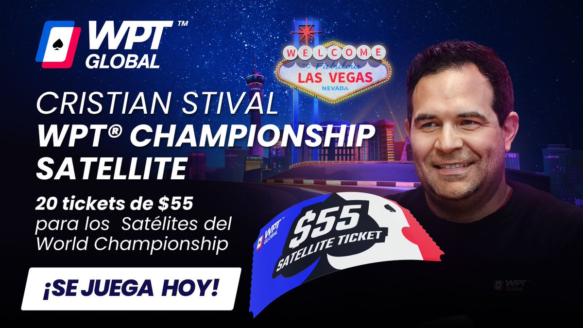 wptlatam's tweet photo. ¡HOY💥 HOY💥 HOY💥! Comunity Event 👉🏼Cristian Stival 👉🏼9:30 p.m. Arg🇦🇷 Regalará 20 tickets de USD$ 55 para el satélite al WPT WORLD CHAMPIONSHIP en Las Vegas.🤑 @cstival 

-Descarga la APP en https://t.co/OtvYz8zCiu
-Regístrate con el código STIVAL
-¡A JUGAR!

#poker #wptglobal https://t.co/XB3hqKmyKr