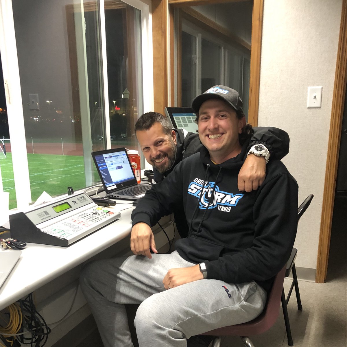 Odyssey Academy (@greeceodyssey) on Twitter photo A big Leopard shout-out to Mr. Scalia! He is the voice for our Leopards at our home soccer games! Here he is in the booth with Mr. Auriuso. ⚽️🖤💜 <a href="/Ody_Athletics/">Greece Odyssey Athletics</a> <a href="/CHepburnChange/">Dr. Corey T. Hepburn</a> <a href="/msgabbygraves/">𝕄𝕤. 𝔾𝕒𝕓𝕓𝕪 𝔾𝕣𝕒𝕧𝕖𝕤</a> <a href="/mr_scalia/">Tom Scalia</a> #WeAreOdyssey A big Leopard shout-out to Mr. Scalia! He is the voice for our Leopards at our home soccer games! Here he is in the booth with Mr. Auriuso. ⚽️🖤💜 <a href="/Ody_Athletics/">Greece Odyssey Athletics</a> <a href="/CHepburnChange/">Dr. Corey T. Hepburn</a> <a href="/msgabbygraves/">𝕄𝕤. 𝔾𝕒𝕓𝕓𝕪 𝔾𝕣𝕒𝕧𝕖𝕤</a> <a href="/mr_scalia/">Tom Scalia</a> #WeAreOdyssey