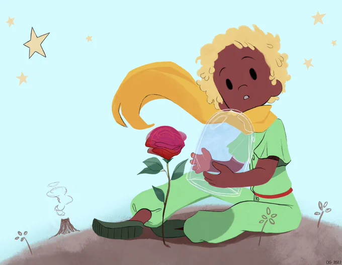 Le Petit Prince / The Little Prince (un ptit dessin pour #blacktober) 